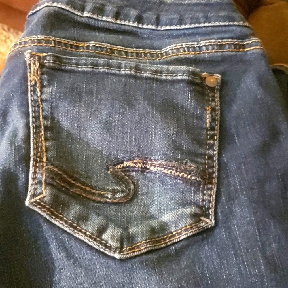 Silver Crop Jeans